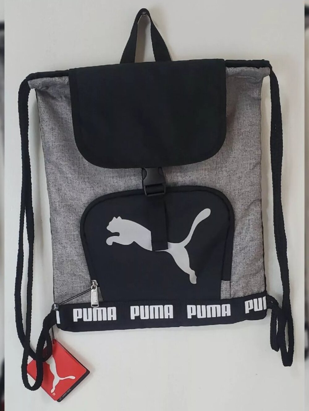 PUMA EVERCAT RHYTHM CARRYSACK DRAWSTRING BACKPACK MEN'S GREY/BLACK